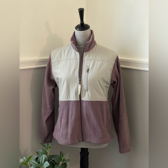 Columbia Mauve and Cream Zip Up Sweater Jacket - Picture 1 of 10
